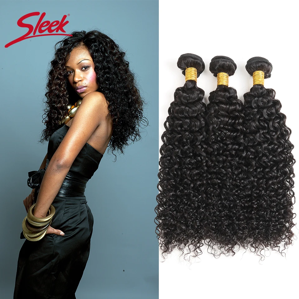 

Sleek Indian Kinky Curly Bundles Hair Natural Black Bundle Hair Extension 100% Natural Remy Human Hair Can Buy 3 Or 4 Bundles