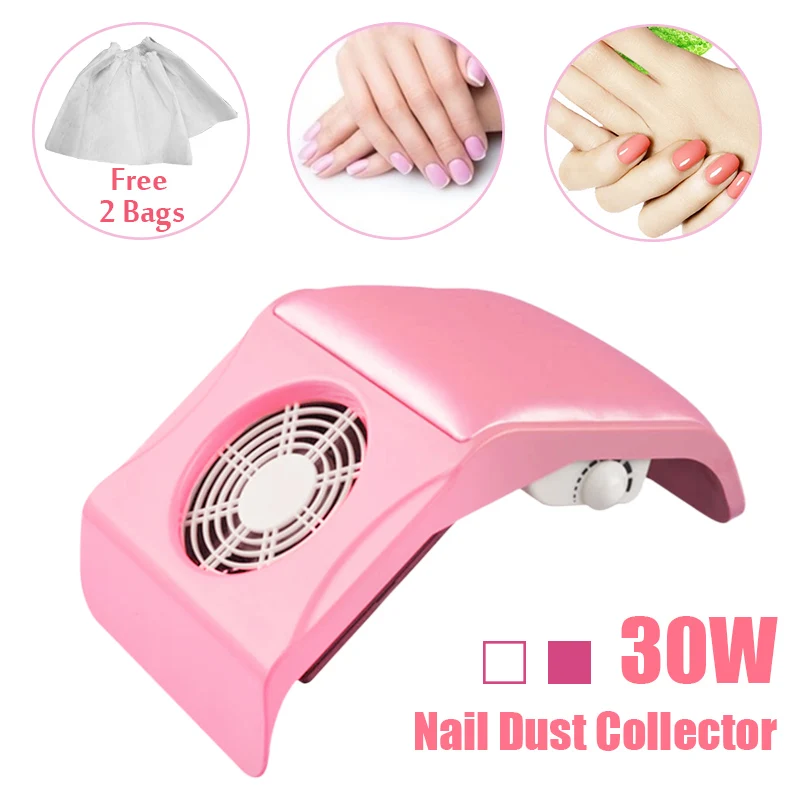 

New 30W Powerful Nail Dust Suction Collector Adjustment Speed Vacuum Cleaner Manicure Tools with 2 Dust Collecting Bags
