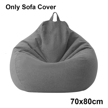 

Soft Lazy Lounger Playroom Easy Clean Home Indoor Without Filler Cotton Linen Bean Bag Cover Large Living Room Nordic Style
