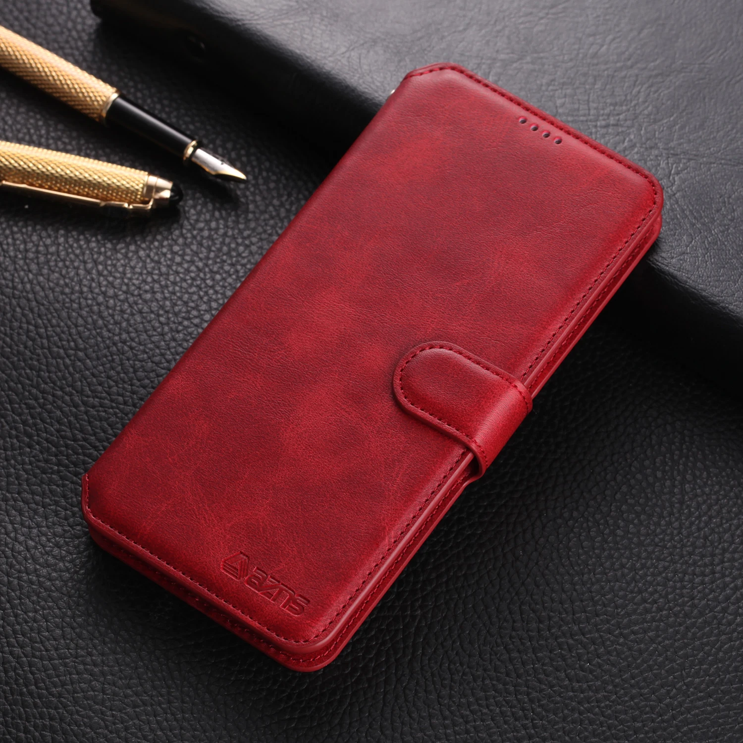 Кожаный чехол-книжка Red mi Note 8 для Xiaomi mi Red mi Note 8 Pro Xio mi Red mi Note8, 128 ГБ, держатель для карт, чехол - Цвет: Red   xiaoniuwen