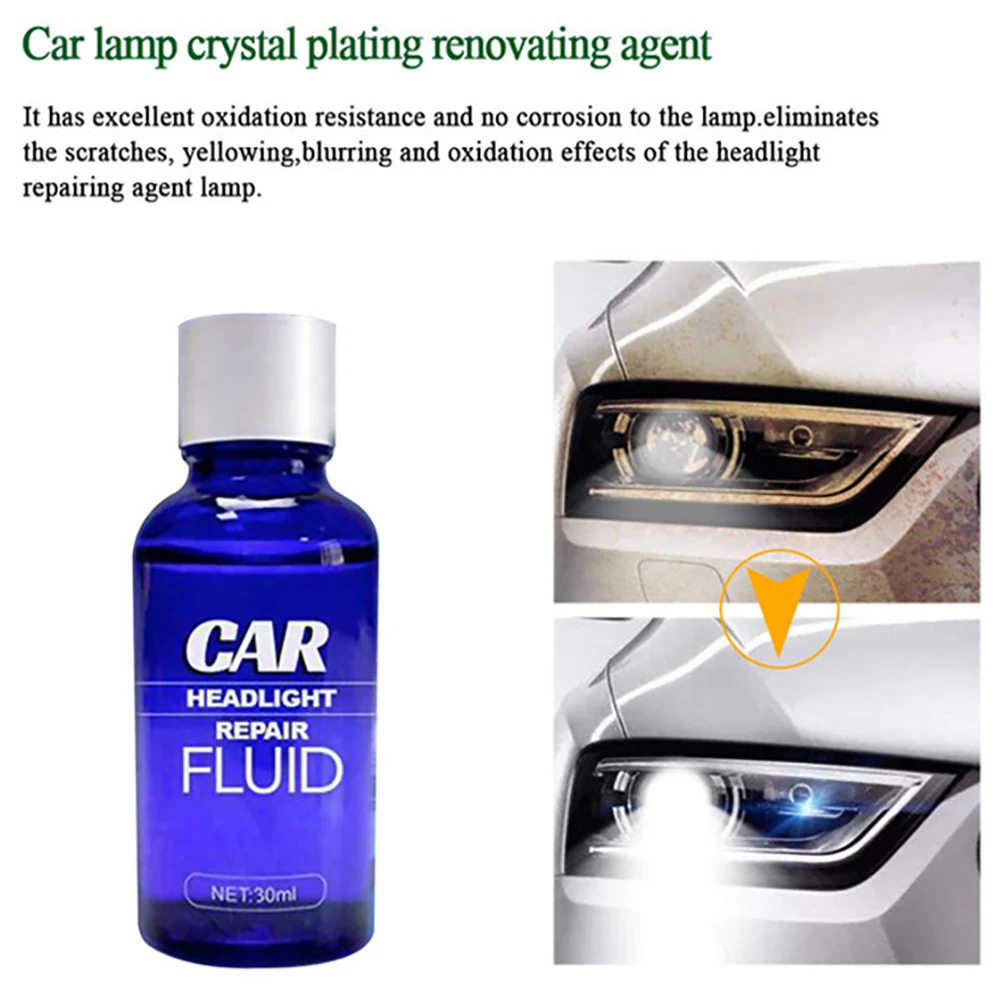 New Car Headlight Lens Restorer Repair Liquid Auto Polish Cleaner Set Fast UV Protection Car Light Cleaner Scratch Remover 30ml meguiars scratchx