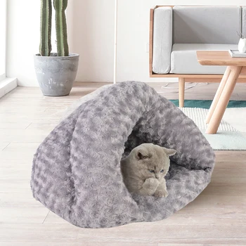 

Dark Grey Pet Dogs Beds House Cushion Puppy Rose Velvet Slippers Shape Soft Warm Kennel Small Dog Dog Mats