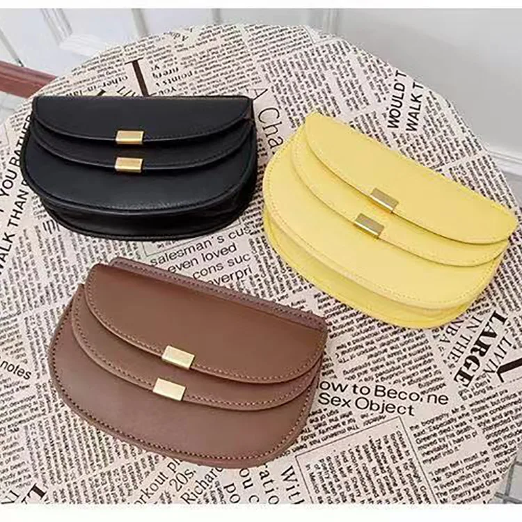 

Chain Bag Woman Messenger 2019 Early Autumn Packet Semi-circle Diagonal Leather Saddle Package