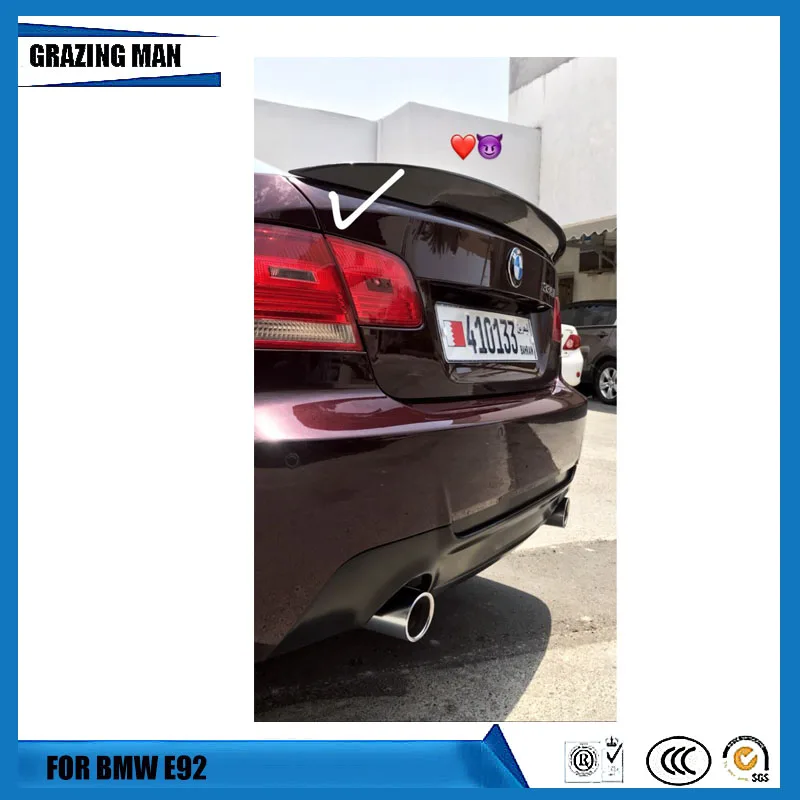 Задний спойлер для багажника из углеродного волокна подходит 2007 2013 BMW E92 Coupe 328i 335i