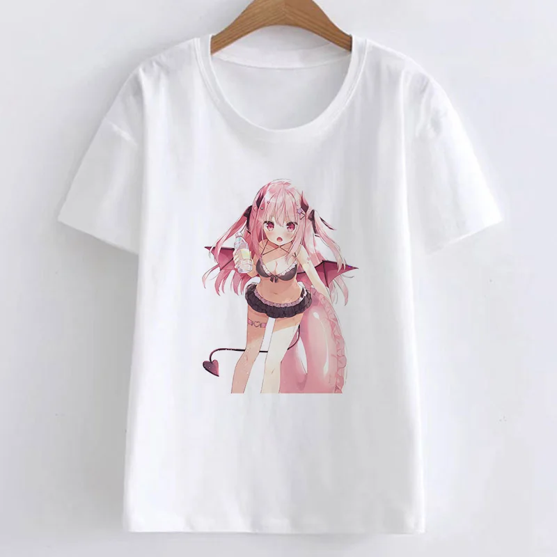 Милые аниме, мультипликационный персонаж, женская футболка с принтом, Новое поступление летней японской одежды, футболка Kawaii, модные топы - Цвет: 2913