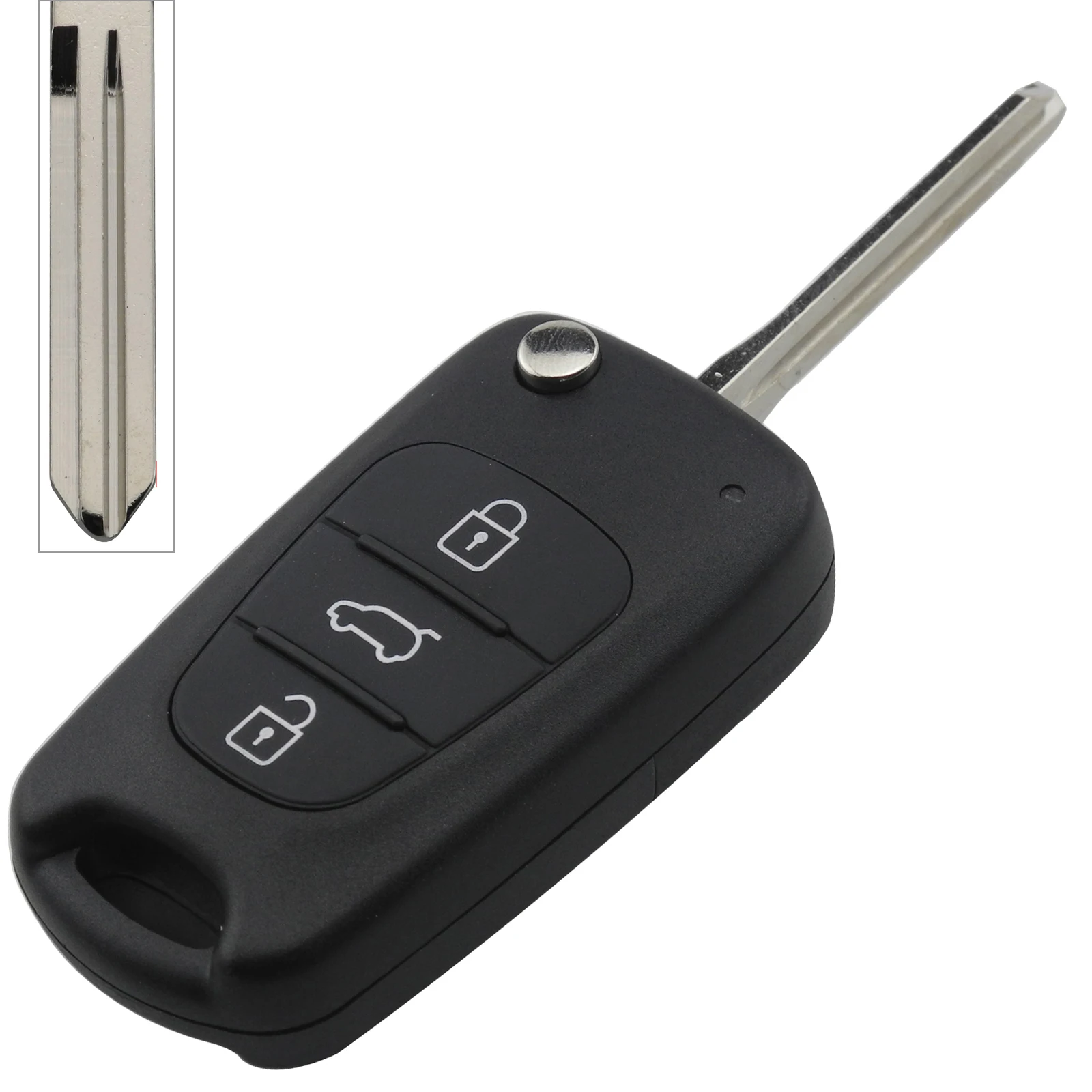 Replacement Remote Car Key Shell 3 Buttons Flip Folding Key Case For Kia K2 K5 Rio 3 Picanto Ceed Cerato Sportage - Цвет: Rigt Blade