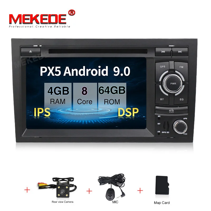 MEKEDE DSP Android 9,0 8 ядерный Автомобильный gps для Audi A4 B6 B7 S4 B7 B6 RS4 B7 SEAT Exeo dvd-плеер радио ips экран wifi BT CARPLAY - Цвет: PX5
