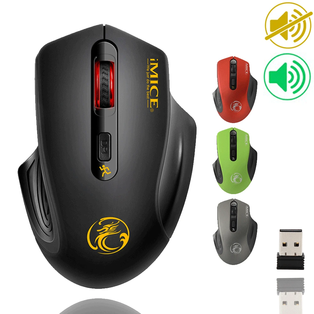 USB Беспроводная мышь 2000 dpi регулируемая USB 2,0 приемник оптическая компьютерная мышь 2,4 ГГц эргономичные мыши для ноутбука ПК Бесшумная мышь