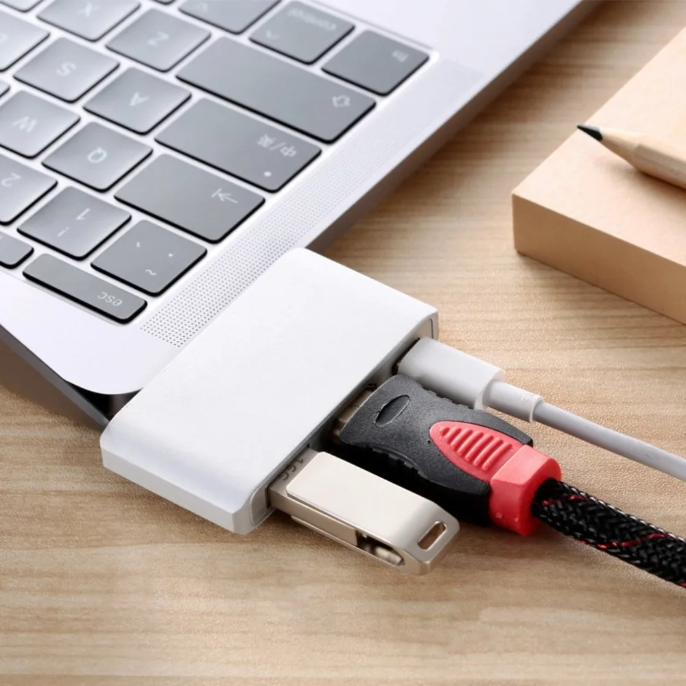 USB 3,1 Тип-C концентратор к HDMI адаптер 4K Thunderbolt концентратор USB type C USB адаптер к HDMI Поддержка для MacBook Pro/Air