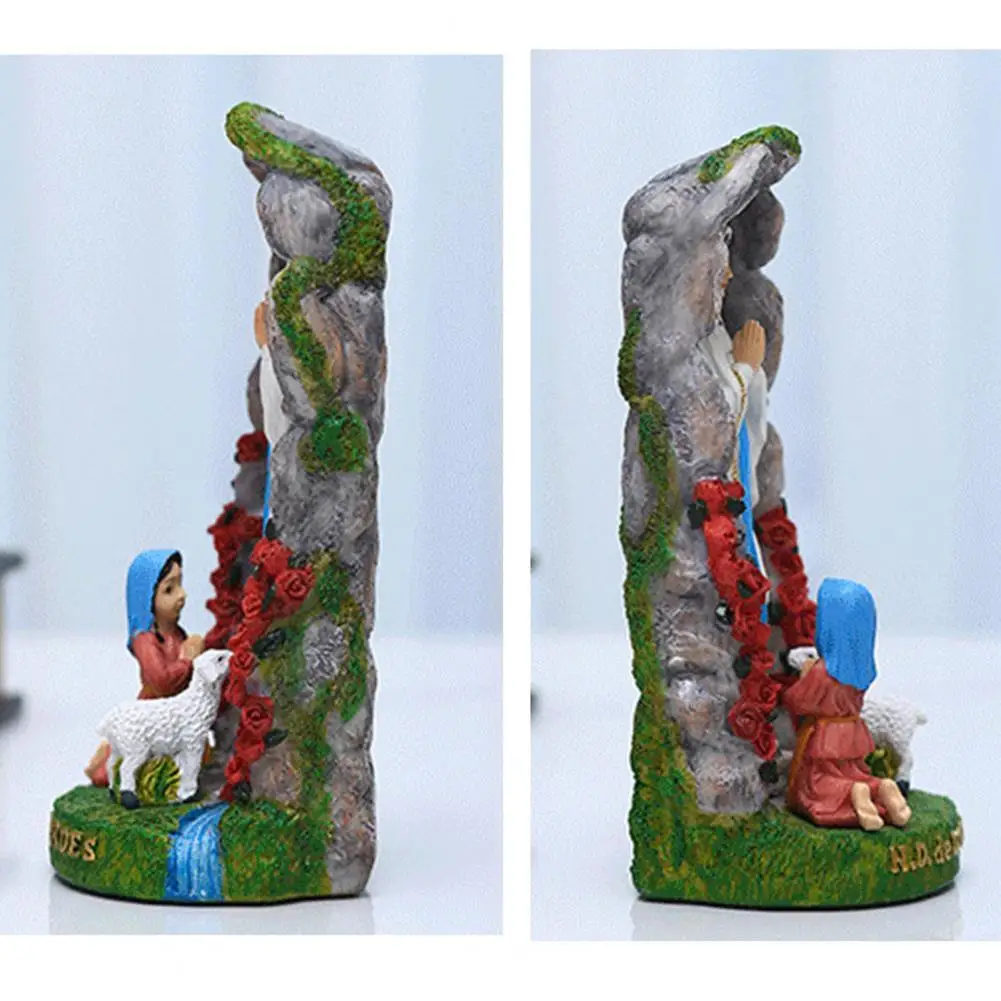 

Портативная однотонная Изысканная декоративная фигурка Девы Марии, разноцветная Художественная Скульптура, каменная пещера для украшения