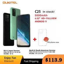 Oukitel – téléphone portable C25, écran HD + de 2021 pouces, Smartphone, batterie de 6.517 mAh, android 11, 4 go de ram, 32 go de rom, caméra de 13M Max, nouveauté automne 5000