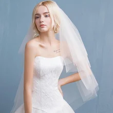 Simple Soft Tulle Multi-layer Shoulder Length Veil With Comb 1.5 Meters Graceful Polyester Ivory Wedding Accessories for Women