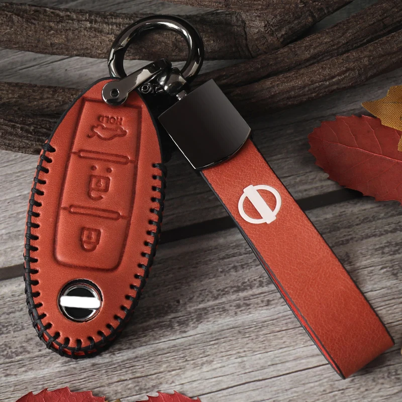 Кожаный мужской чехол для ключей для Nissan Tidda Livida X-Trail T31 T32 Qashqai March Juke Pathfinder Note GTR мешочек для ключей