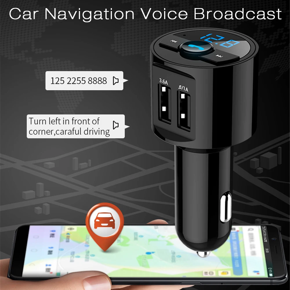 Универсальный Автомобильный MP3-плеер, двойной USB автомобильный fm-передатчик, автомобильный аудио плеер, зарядный порт, беспроводной BlueTooth со встроенным микрофоном