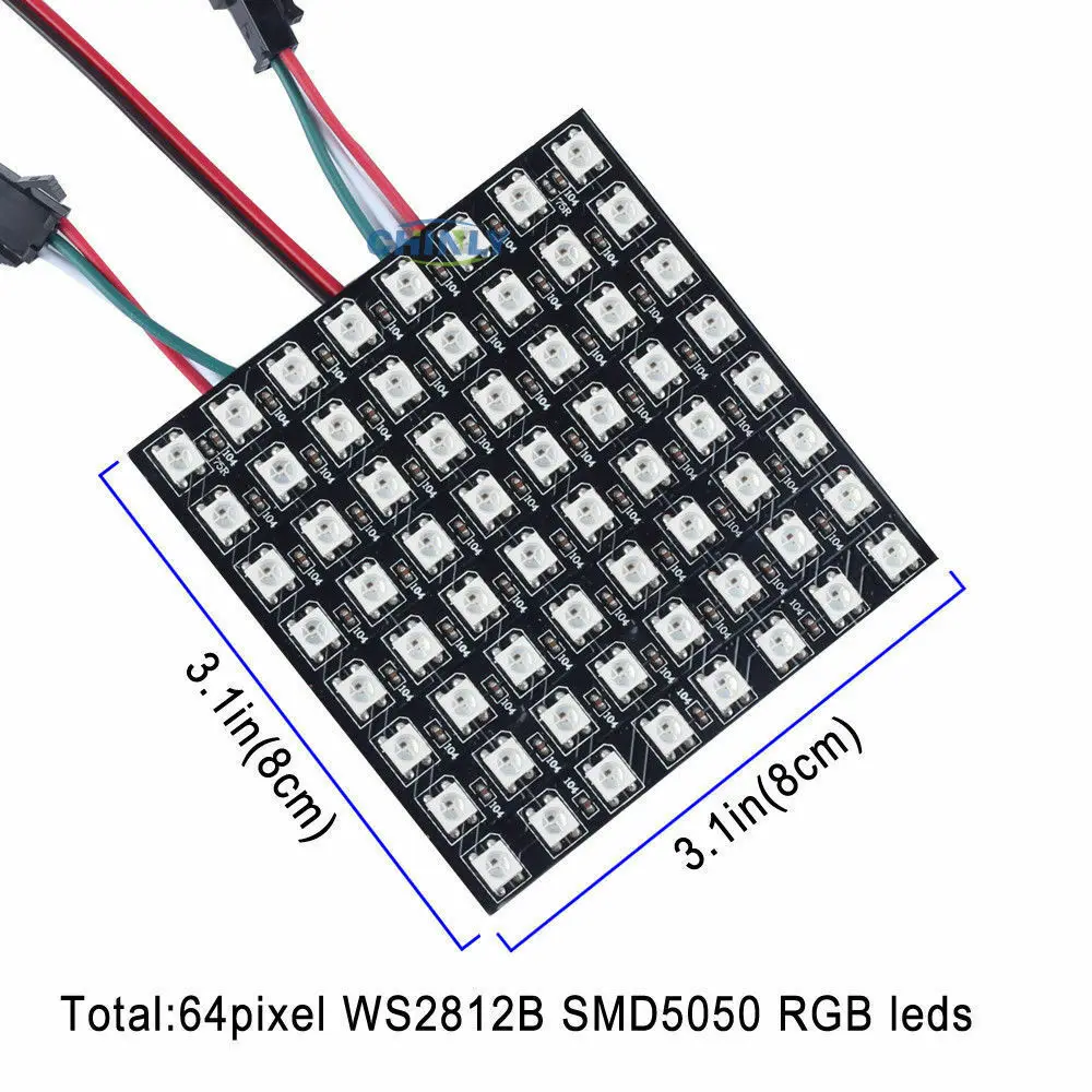 DC 5 В WS2812B светодиодная цифровая панель матричный гибкий экран 5050 RGB запрограммированные индивидуально адресуемые пиксели Led 8*8,16*16,8*32