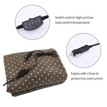 

Electric Car Blanket Heated 12V Fleece Travel Throw Blanket Winter Camping Trip
