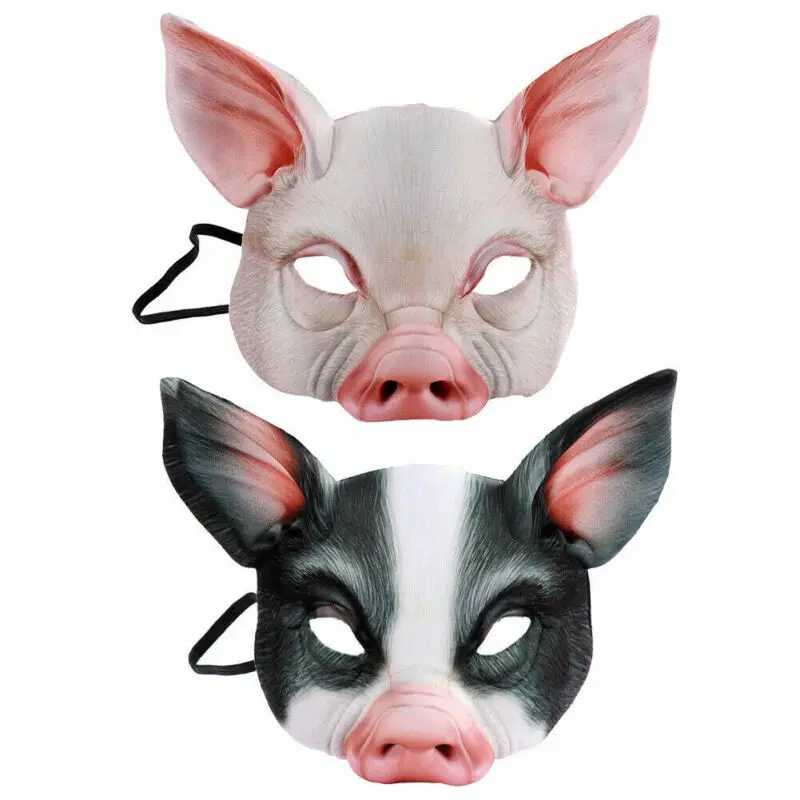 

New Creepy Animal Prop Scary Pig Head Cosplay Mask Halloween Party Mask Costumes