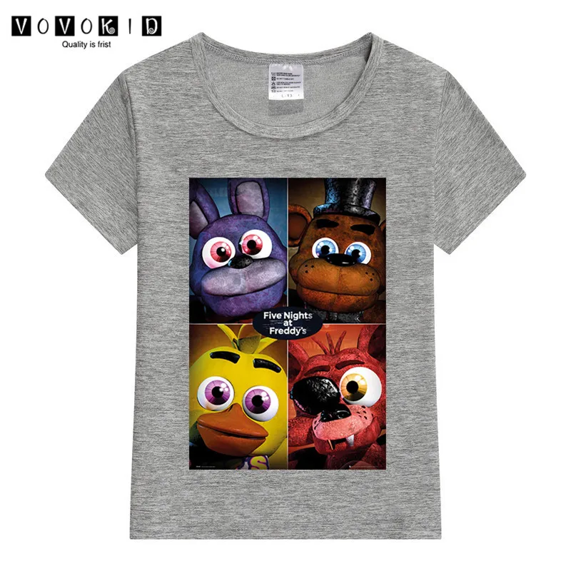Футболка с принтом Five Nights At Freddy для маленьких мальчиков и девочек забавная