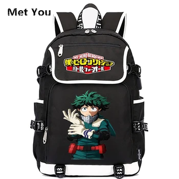 

Anime My Hero Acdaemia USB Charging Backpack Bag Schoolbag Book Student USB Charge travel Bag Mochila