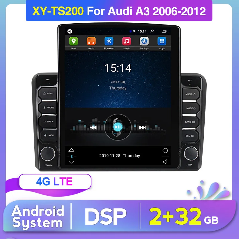 XY WIFI BT 4G Android 2 5 экран авто радио для Audi A3 S3 2006-2007 2012 Автомобильный мультимедийный GPS