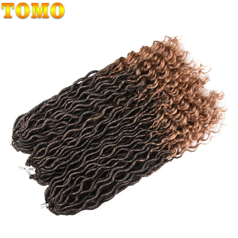 TOMO 20 Inch Goddess Faux Locs Crochet Hair Extensions Synthetic Soft Locs with Curly Ends Wavy Faux Locs Braiding Hair 24 Roots TOMO 20 Inch Goddess Faux Locs Crochet Hair Extensions Synthetic Soft Locs with Curly Ends Wavy Faux Locs Braiding Hair 24 Roots
