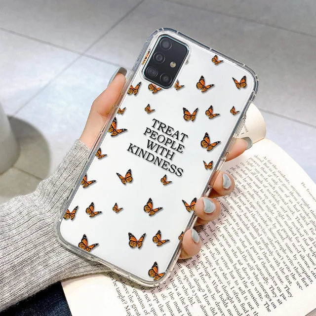 Butterfly Case for Samsung A51 Coque Samsung A32 A52 A72 A12 A31 A71 A50 A70 S20 FE S21 Ultra S30 Plus Silicone ShockProof Cover UA37