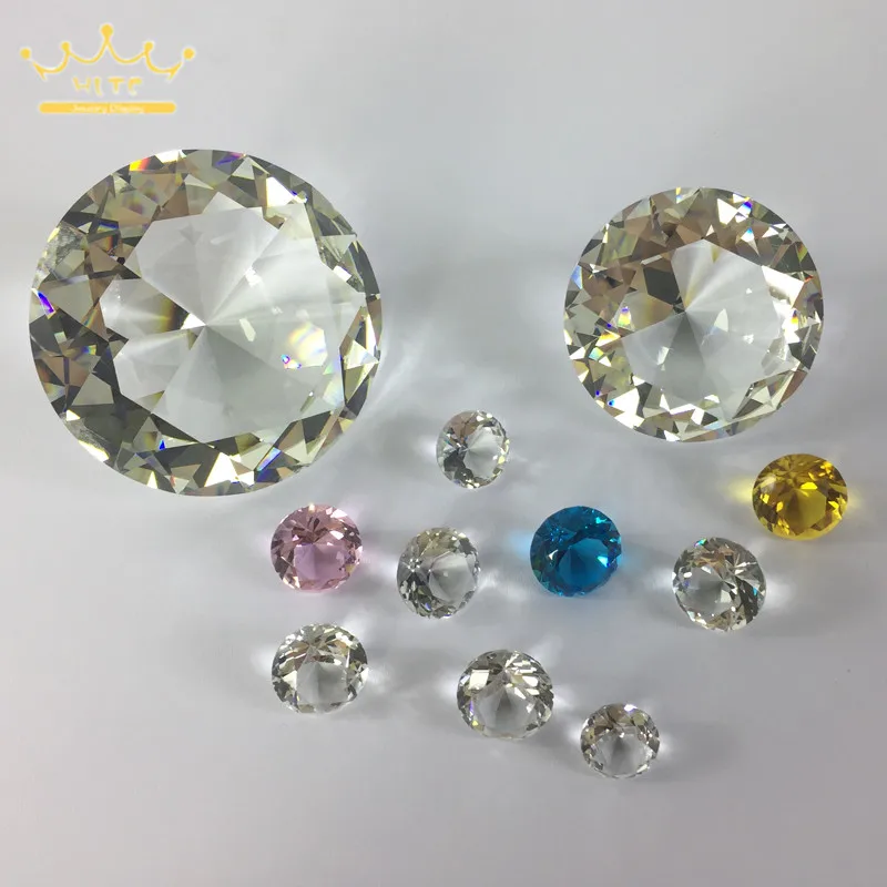 Fashion Crystal Diamond Cut Shape Paperweights Clear Glass Gem Jewelry Display Counter Organizer Ornaments Prop | Украшения и