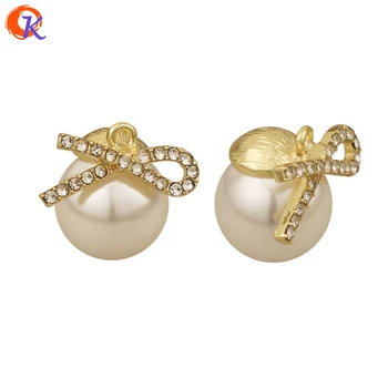 

Cordial Design 50Pcs 18*19MM Jewelry Accessories/Rhinestone Pendant/Imitation Pearl/Bowknot Shape/Hand Made/Earring Findings