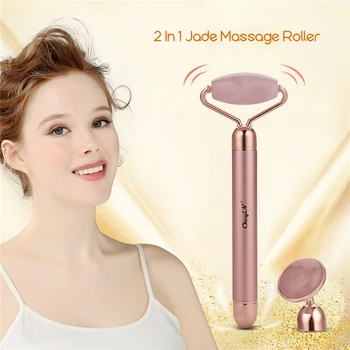 

2 In 1 Electric Jade Roller Face Massager Vibrating Massage Tool for Facial Skin Eye Neck Lymphatic Anti Aging Reduce Wrinkles45