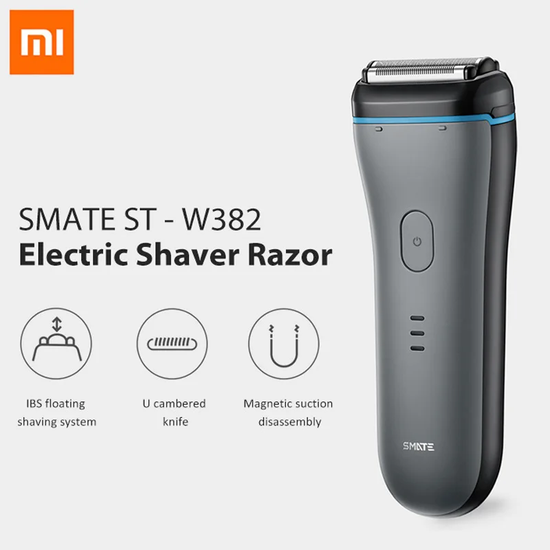 

2019 Xiaomi SMATE ST - W382 Electric Shavers Portable Strong Power Waterproof Men'S Electric Razor Dry & Wet Washable