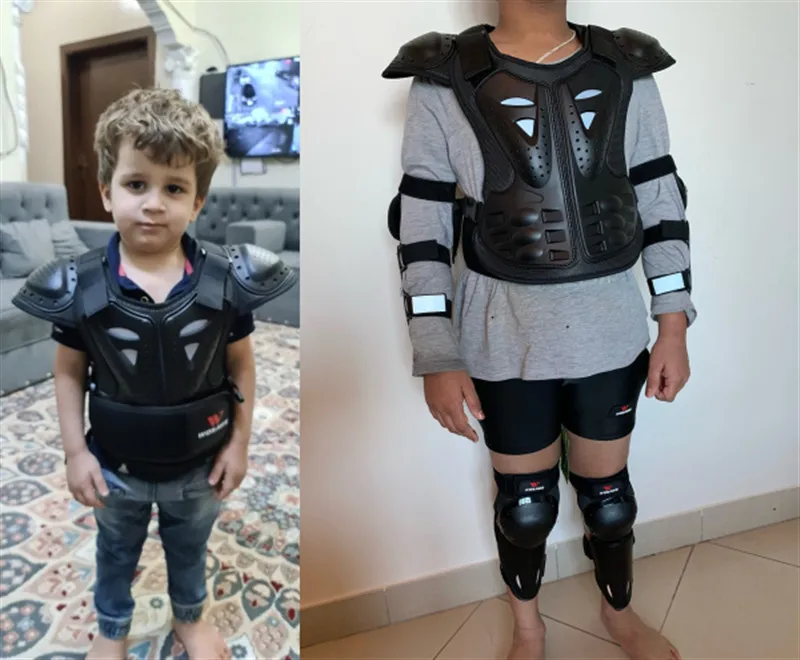 WOSAWE Children's Motorcycle Armor Body Armor Motos Jacket Back Shoulder Kids Body Protector Gear Motorcross Armored Girder
