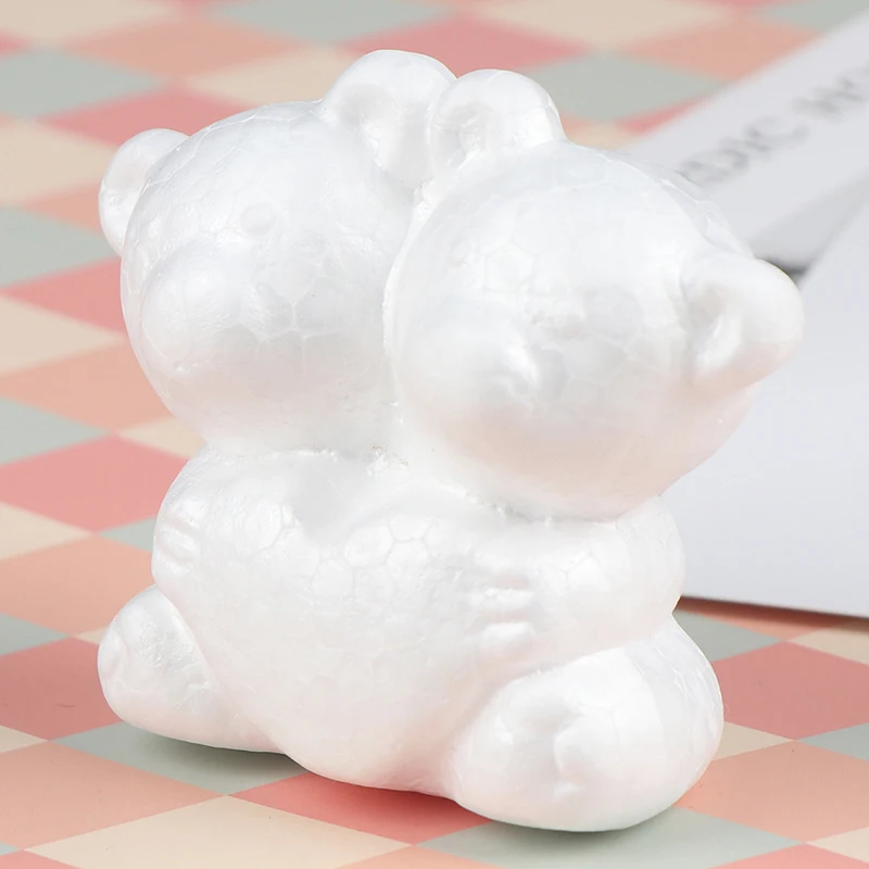 1pcs Modelling Polystyrene Foam bear White Craft Balls For DIY Christmas Party Decoration Supplies Gifts 8.9cm Size