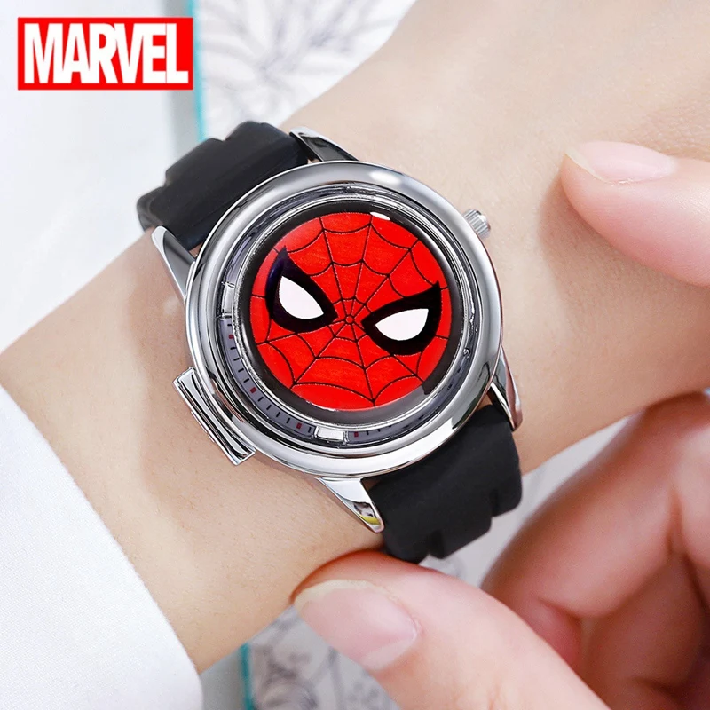 Watch Children Clocks Spider Marvel Kids Quartz Teen Super-Hero New for Rotate-Cover