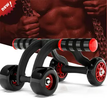 

2020 High Quality Unisex Abdominal Exercise Roller Knee Pad Mat Suit Workout Fitness Four Wheels Gym Tool Belly Abs Building