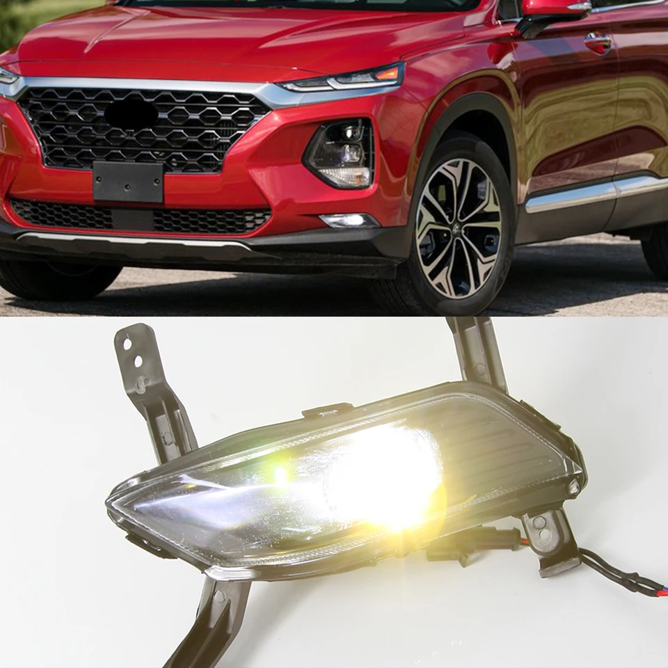 Luz Antiniebla LED DRL Con Intermitente Secuencial Para Hyundai Santa Fe 2021-2023