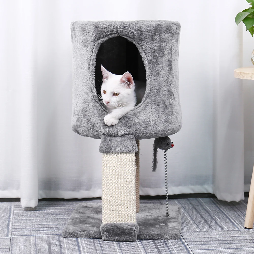 Domestic Delivery Cat Tree Condo House Scratcher Funny Scratching Post Climbing Tree Toy for Cats Kitten Activity Pet House Nest