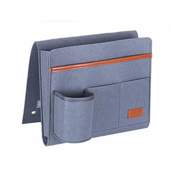 

2020 Newly Designed Felt Bedside Storage Bag Hanging Organizer Bed Pocket Sofa Holder Pockets Remote Control Hanging Bag-light