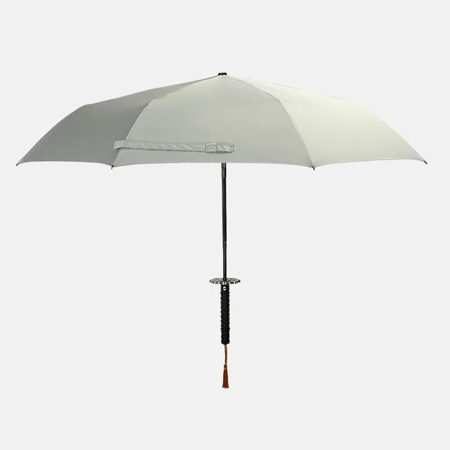 Складной мужской автоматический зонт от дождя женский японский самурайский меч зонт-кинжал ветрозащитный креативный Женский Мужской автомобильный большой зонт - Цвет: Серый