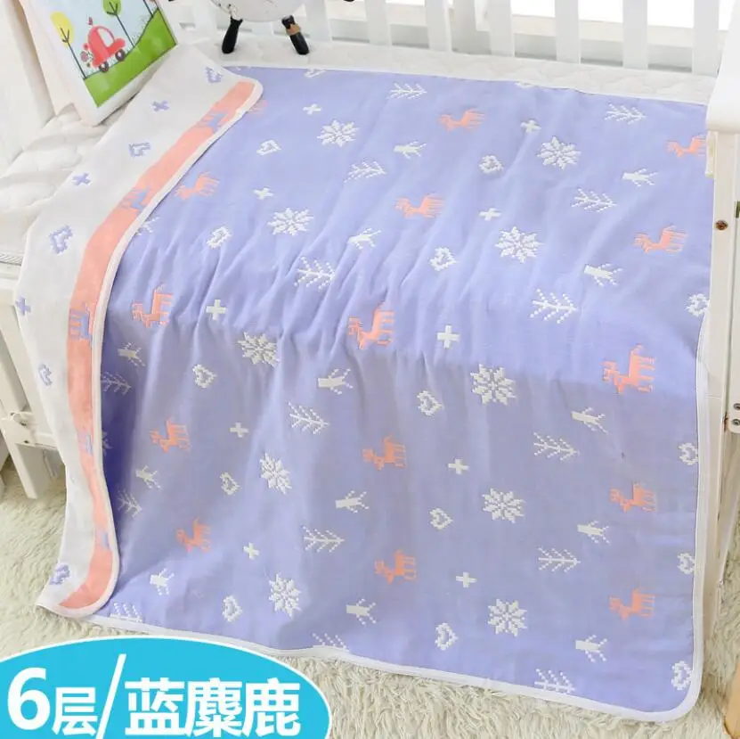 Детское постельное белье одеяло для новорожденных девочек животных пеленки-одеяла обертывание для детей 6 слоев хлопка 120*150 см - Цвет: YJM002O