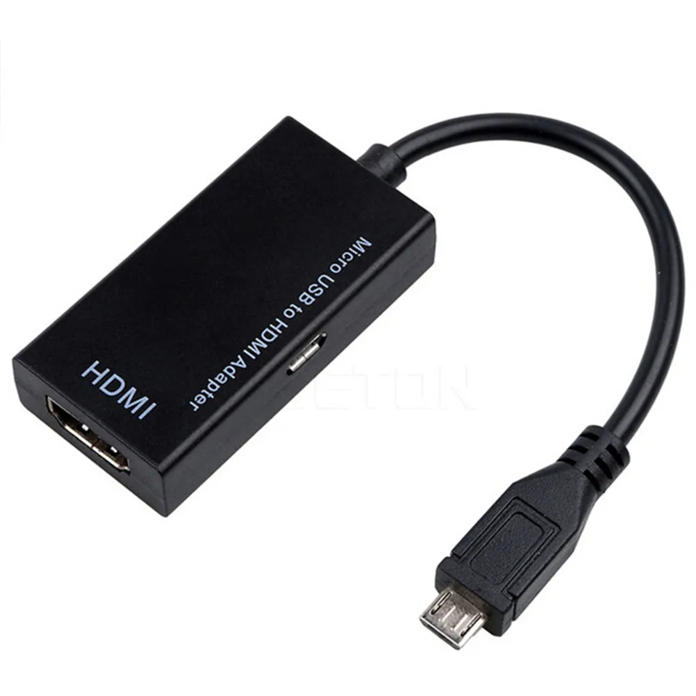 Micro USB к HDMI HD кабель-адаптер для мужчин и женщин 1080P HD HDMI аудио-видео кабель MHL конвертер для ТВ ПК ноутбука - Цвет: Черный
