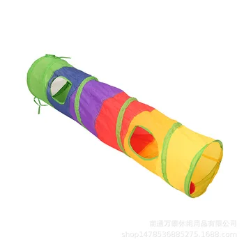 

Pet Cat Toys Rainbow Single Cat Tunnel mao tong dao Long Collapsible Pet Supplies Factory Cross-Border