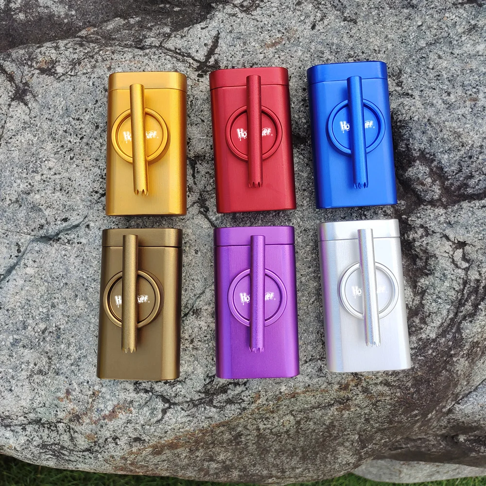 Aluminum Grind Case Pinch Hitter & Grinder Combo Tobacco Grinder Dugout Pipe Case With Storage Room Case Smoking Pipe All In One