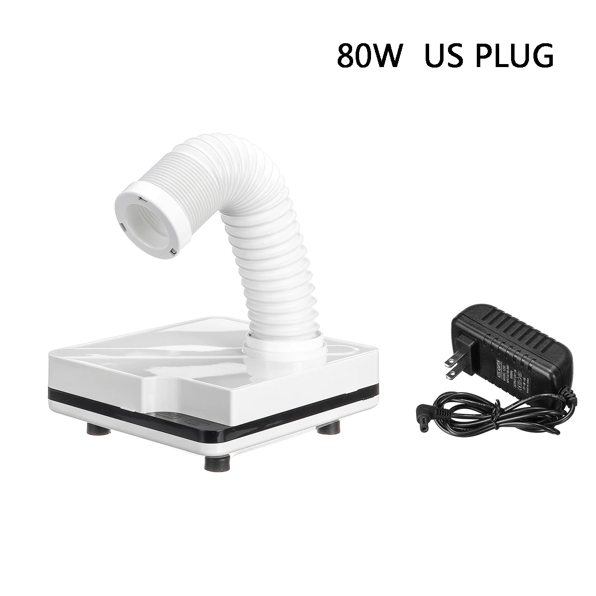 80W US plug 80 Вт пылесборник для ногтей пылесос для маникюра всасывающий пылесборник выдвижной локоть пылесборник для ногтей инструменты для дизайна ногтей - Цвет: 80W US plug