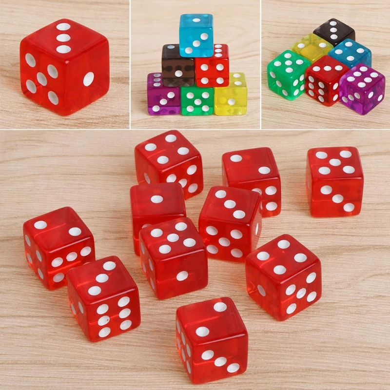

Стол для игр, шестисторонний, 15 мм, игровые кубики, прозрачный кубик, 10 шт.