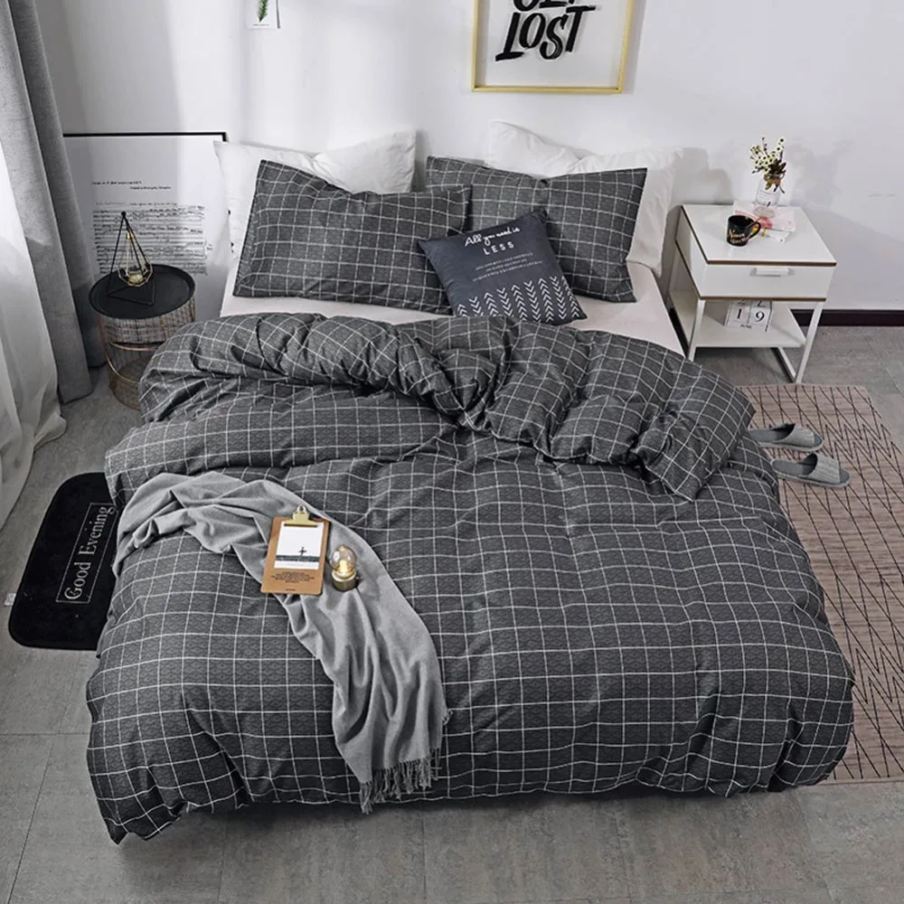 

Svetanya US size Duvet Cover and Pillowcase cheap Bedlinen plaid Bedding Set Twin Queen King Double Full
