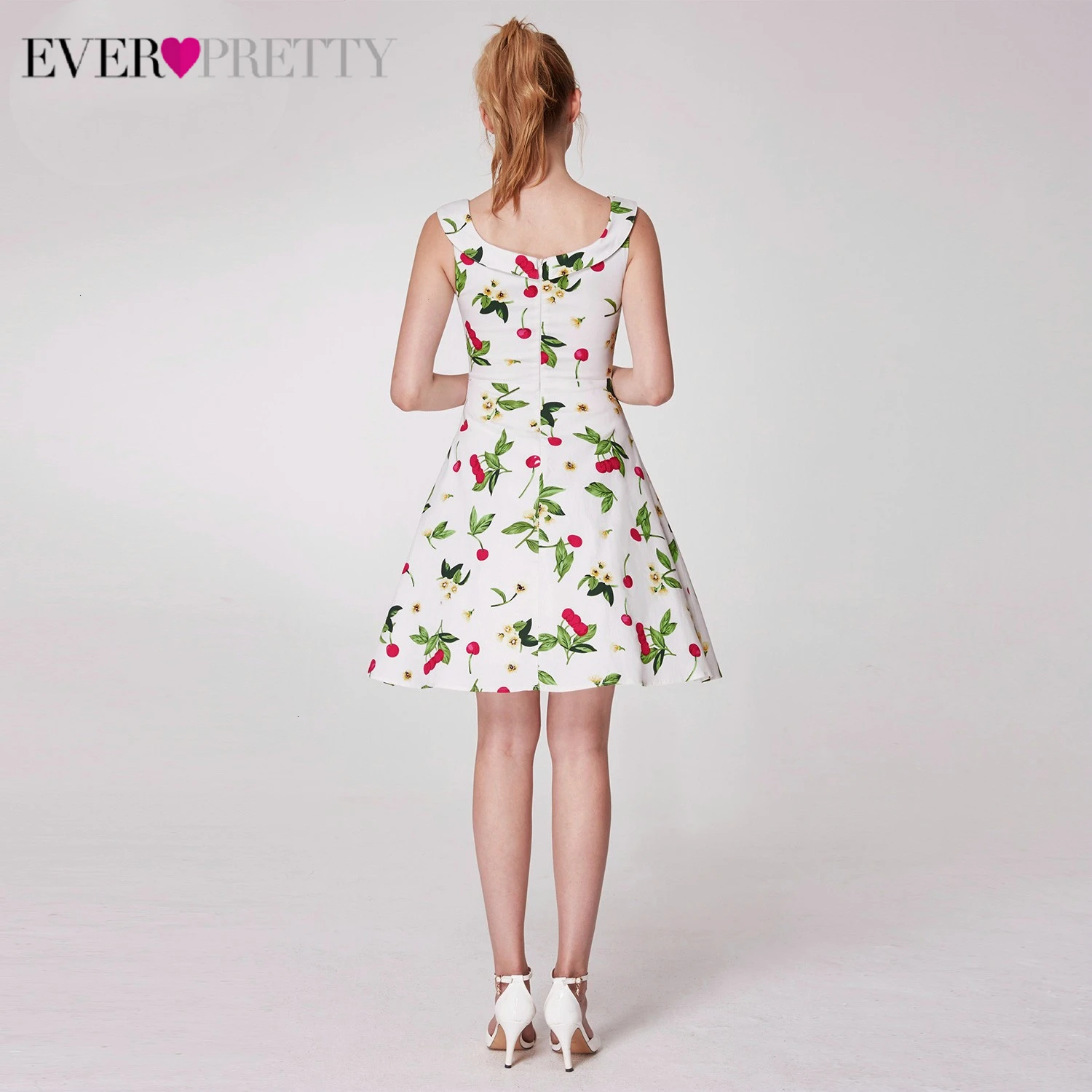 Простые Платья с цветочным принтом для выпускного вечера Ever Pretty A-Line без рукавов Элегантные короткие платья для выпускного платья Cortos