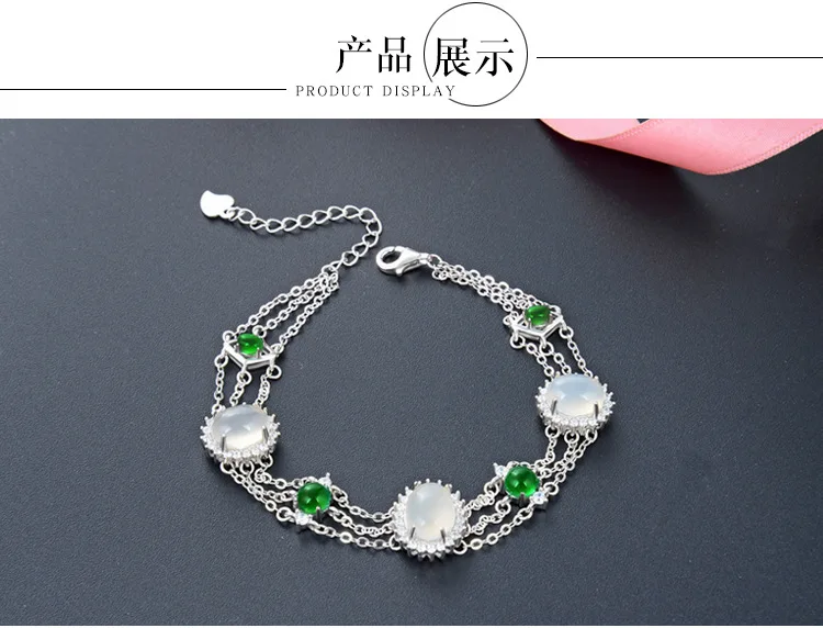 YJBS003459 новые модные ювелирные изделия для девушек, Ручные украшения, античный кристалл, браслет из стерлингового серебра S925