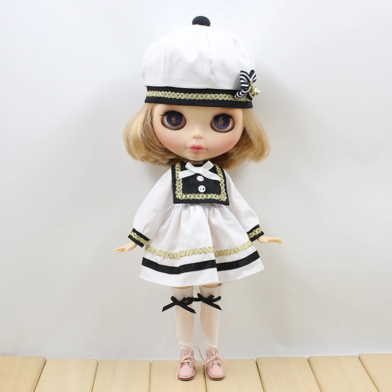 Blyth doll icy licca campus платье Униформа костюм одежда белый чулок