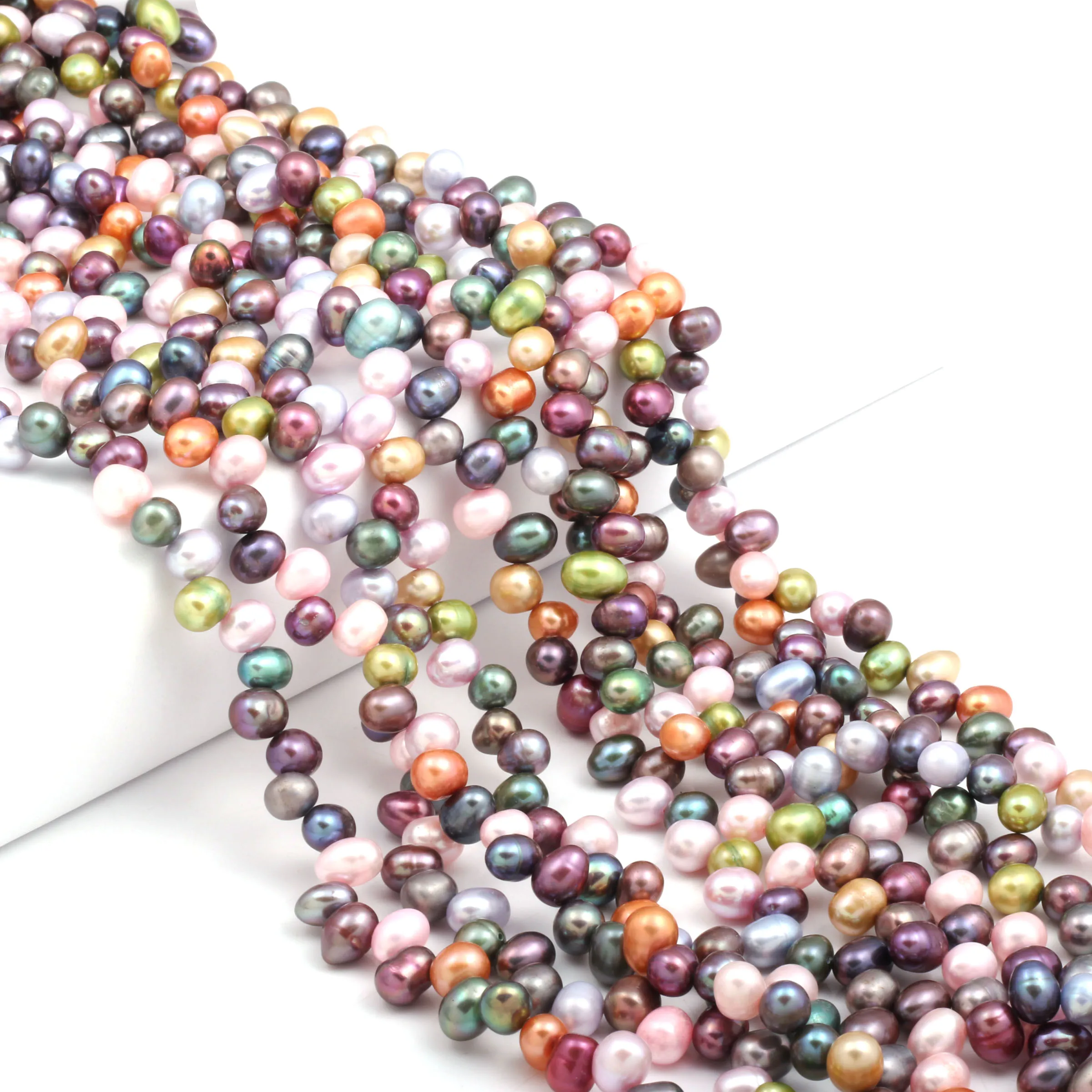 

Natural Freshwater Pearl 36cm Rice Shape Punch Loose Beads for Jewelry Making DIY Necklace Bracelet Accessories Decoration Art