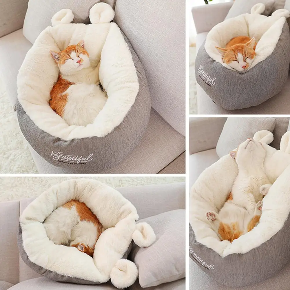 Удобная кровать для кошек милые товары для домашних животных плюшевая теплая кровать для собак Подушка для кошек корзина для дивана одеяло диван для маленьких собак